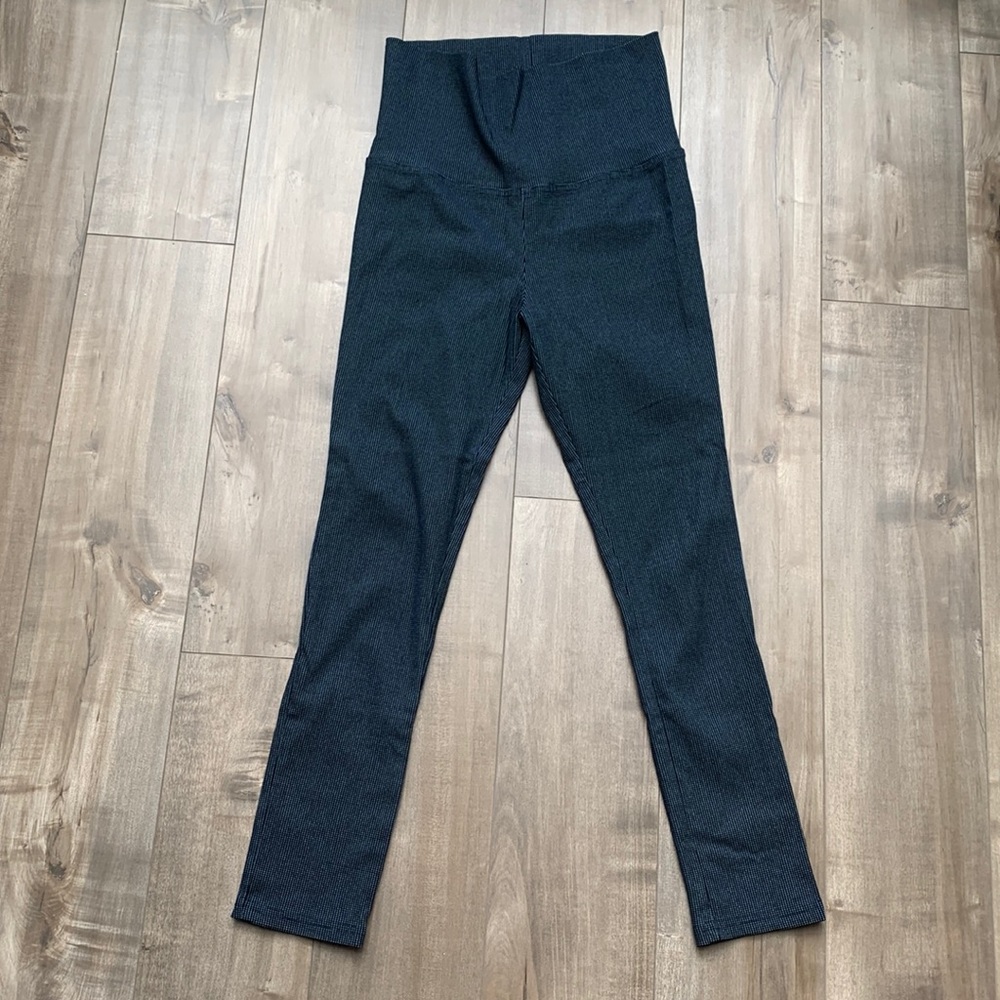 Blue dotted stretch maternity pants US size 4
